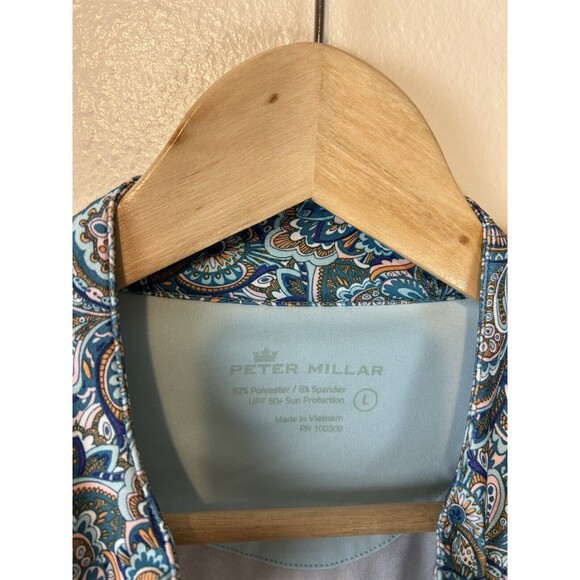Peter Millar Blue Patterned Short Sleeve Top - Picture 4 of 4